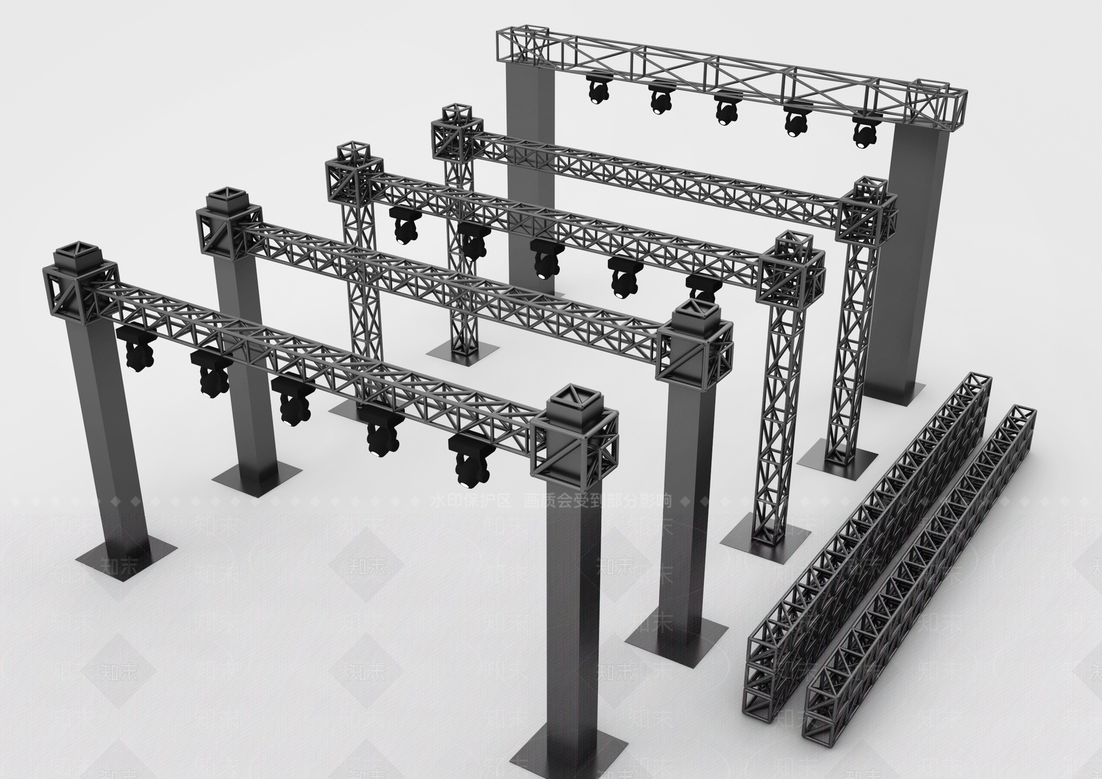 现代舞台灯3D模型下载【ID:1118585562】