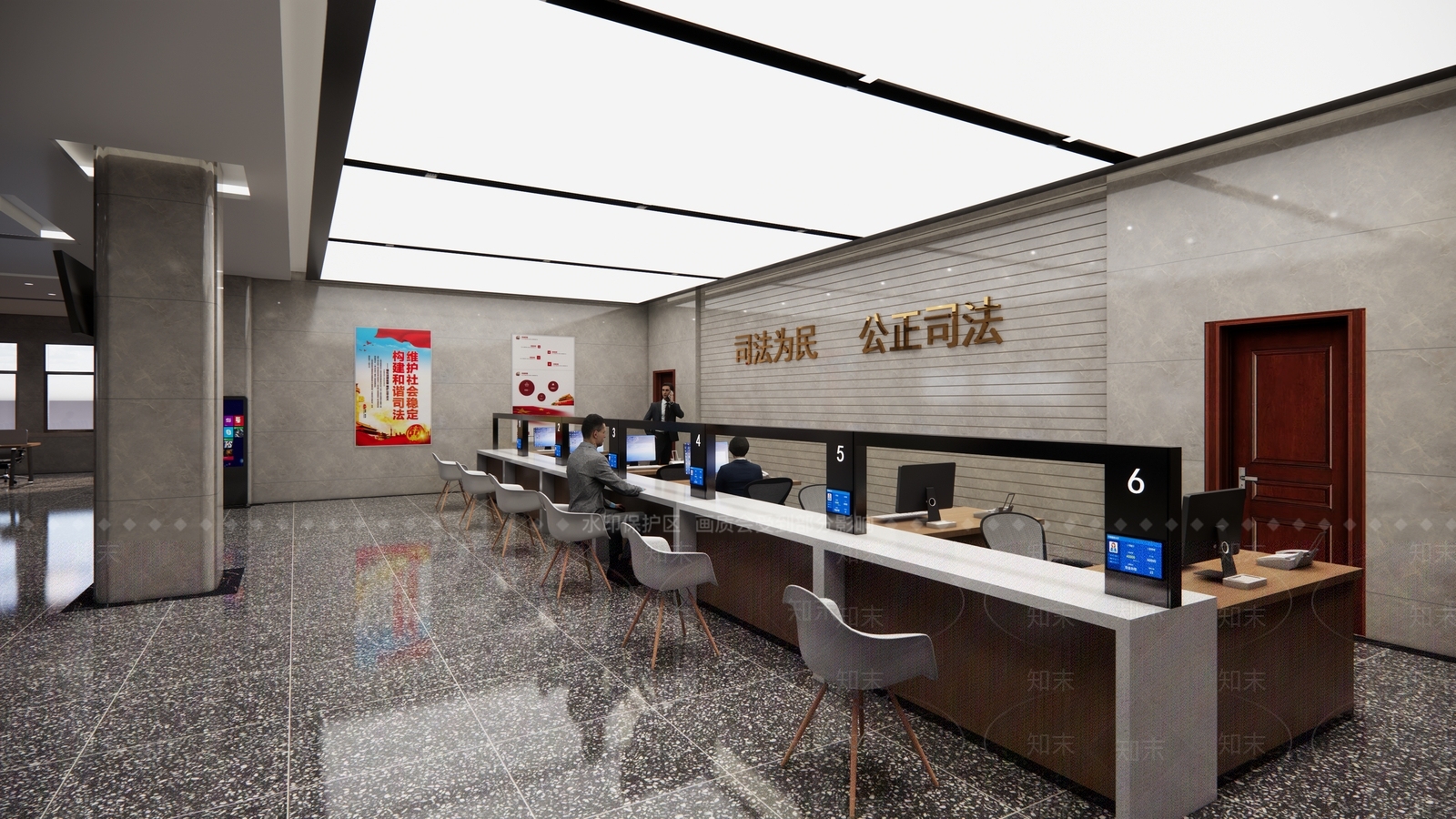 现代办事大厅SU模型下载【ID:1118589176】