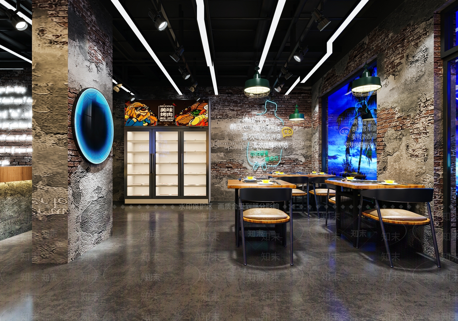 工业风火锅店3D模型下载【ID:1119114976】