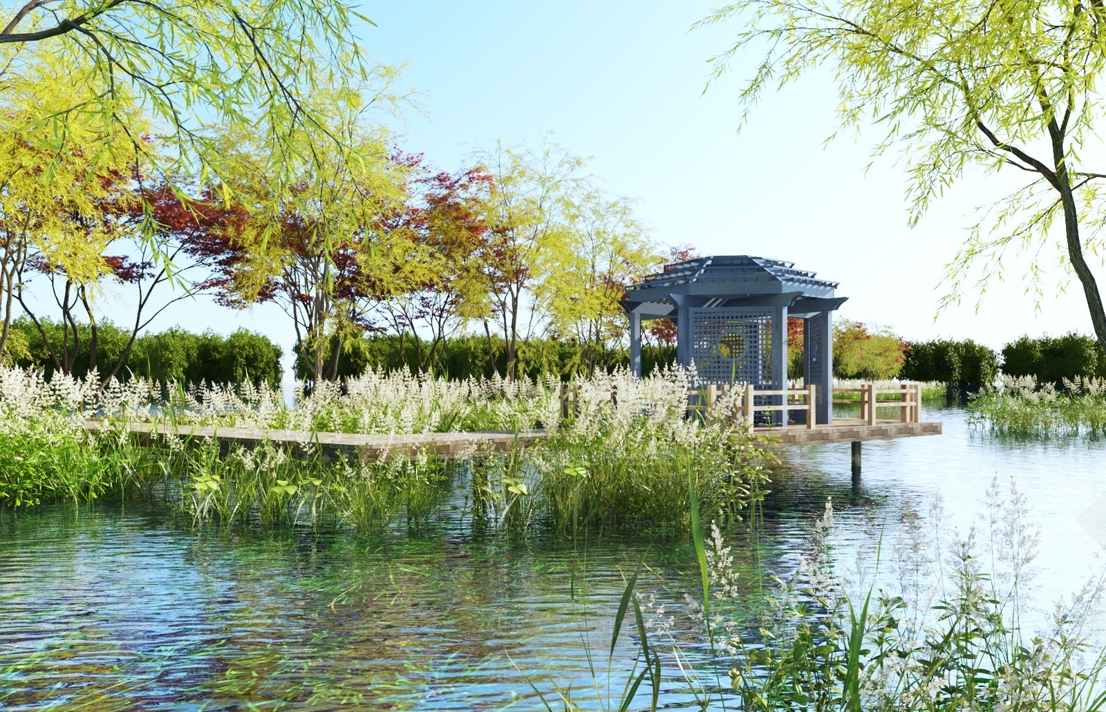 中式凉亭3D模型下载【ID:1118604768】