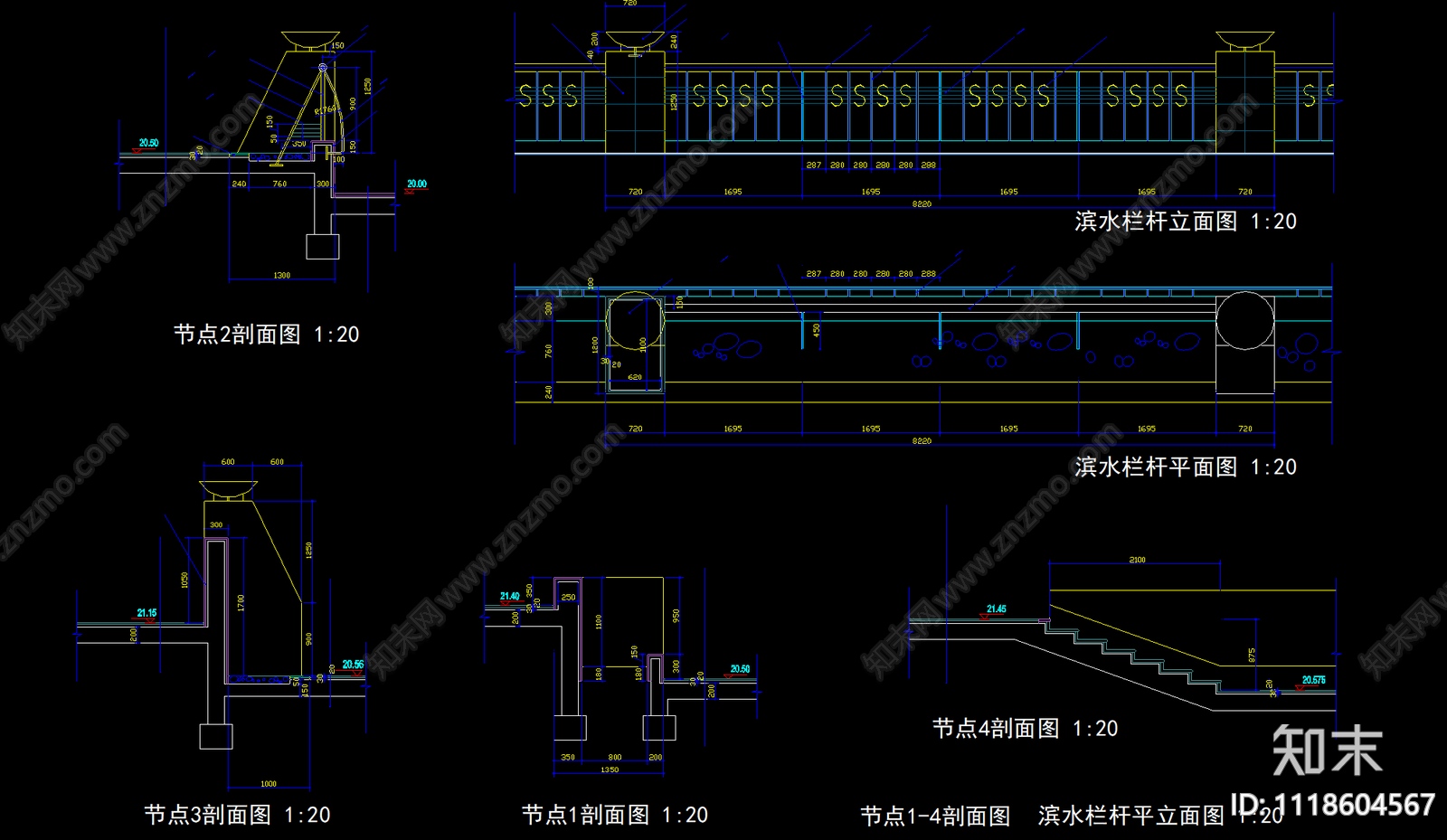 围栏围墙节点详图施工图cad施工图下载【ID:1118604567】