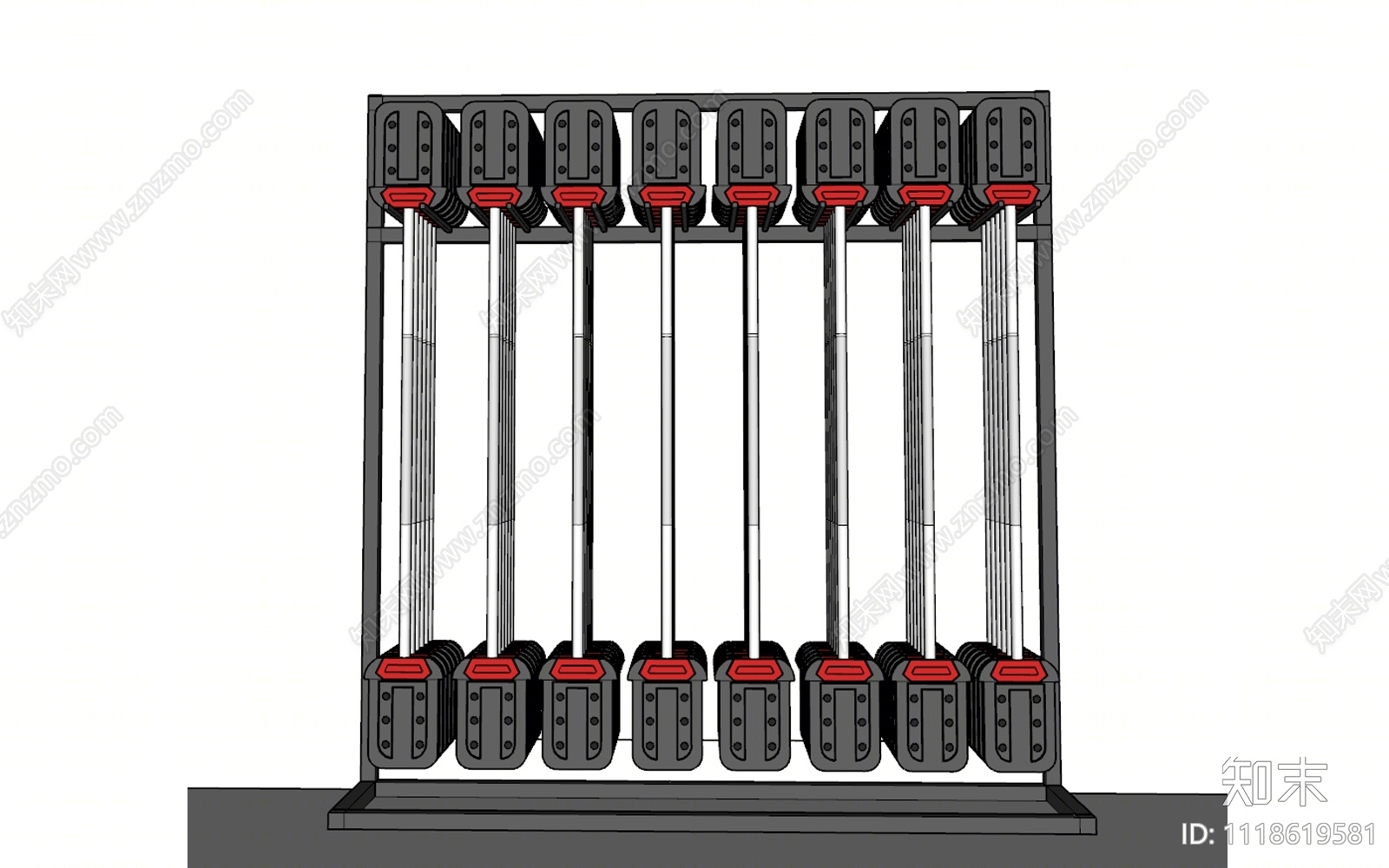 健身房杠铃杆SU模型下载【ID:1118619581】