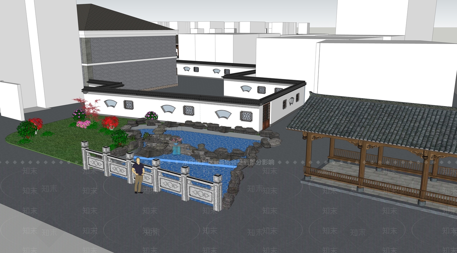 中式文化礼堂SU模型下载【ID:1118620055】