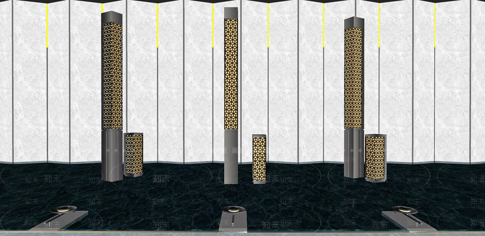 新中式景观灯SU模型下载【ID:1118620846】
