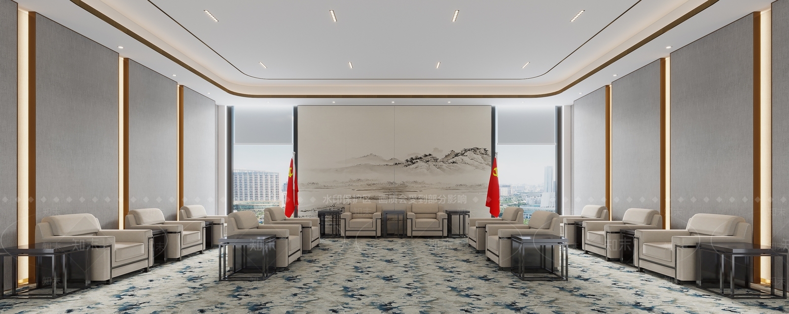 现代会客厅3D模型下载【ID:1118622160】