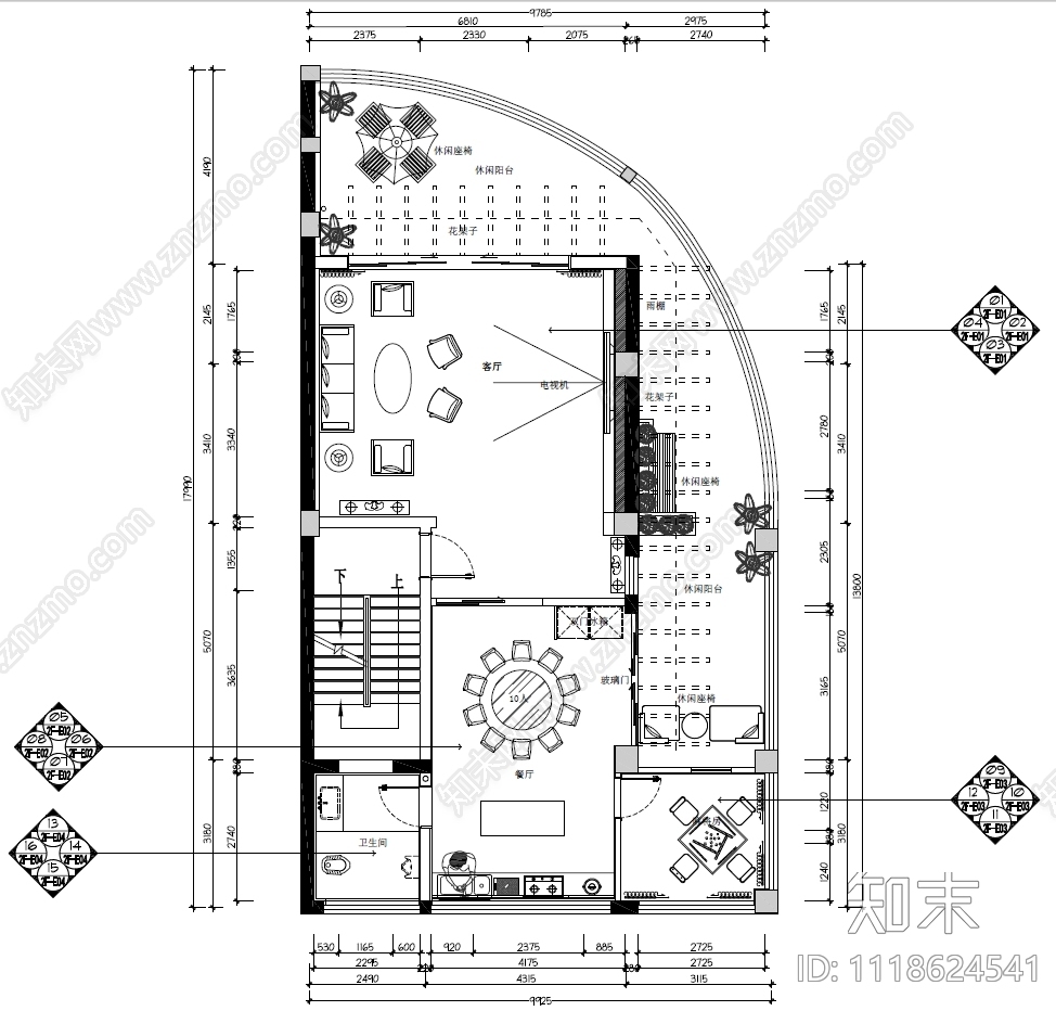 玉林私宅室内家装装修项目含效果图cad施工图下载【ID:1118624541】