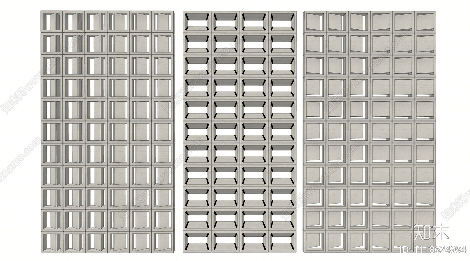 现代预制砖墙SU模型下载【ID:1118624994】