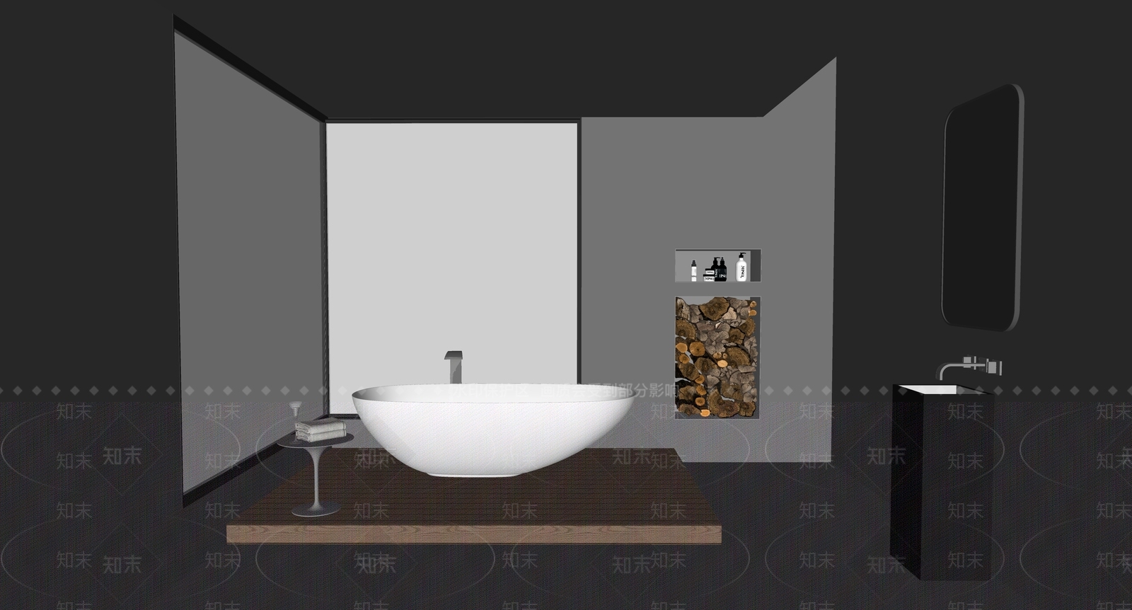 现代浴缸SU模型下载【ID:1118630092】