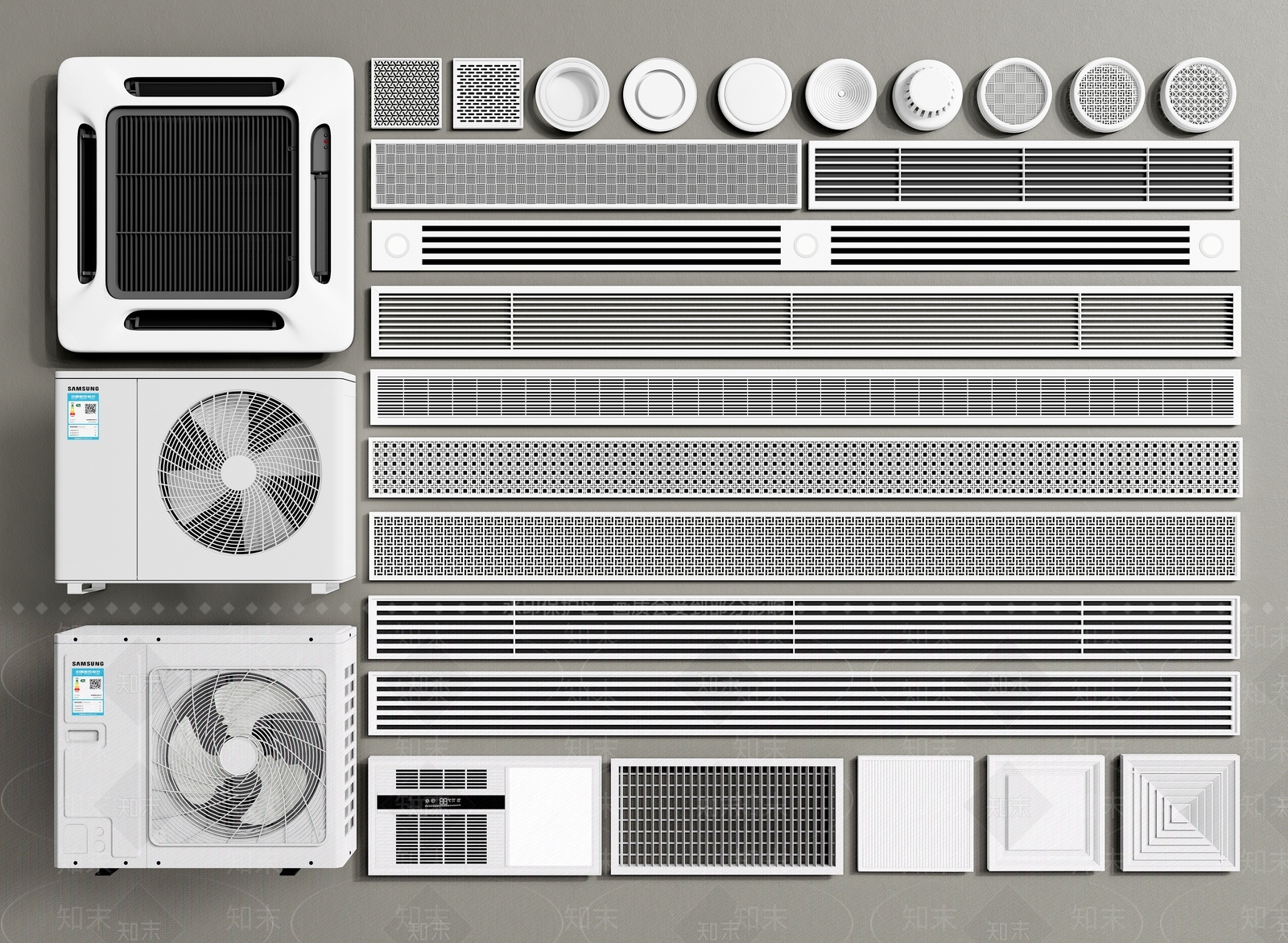 现代空调出风口SU模型下载【ID:1118632507】