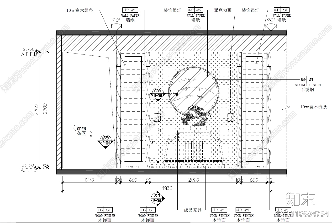 佛山私人会所项目设计施工图效果图cad施工图下载【ID:1118634754】