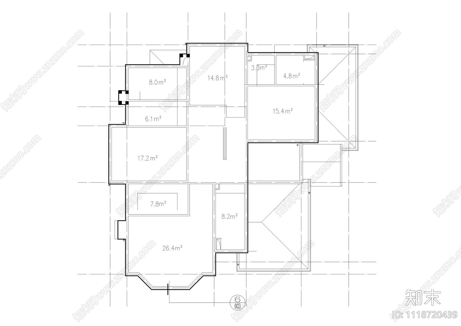 欧式简约别墅外观自建房施工图施工图下载【ID:1118720439】