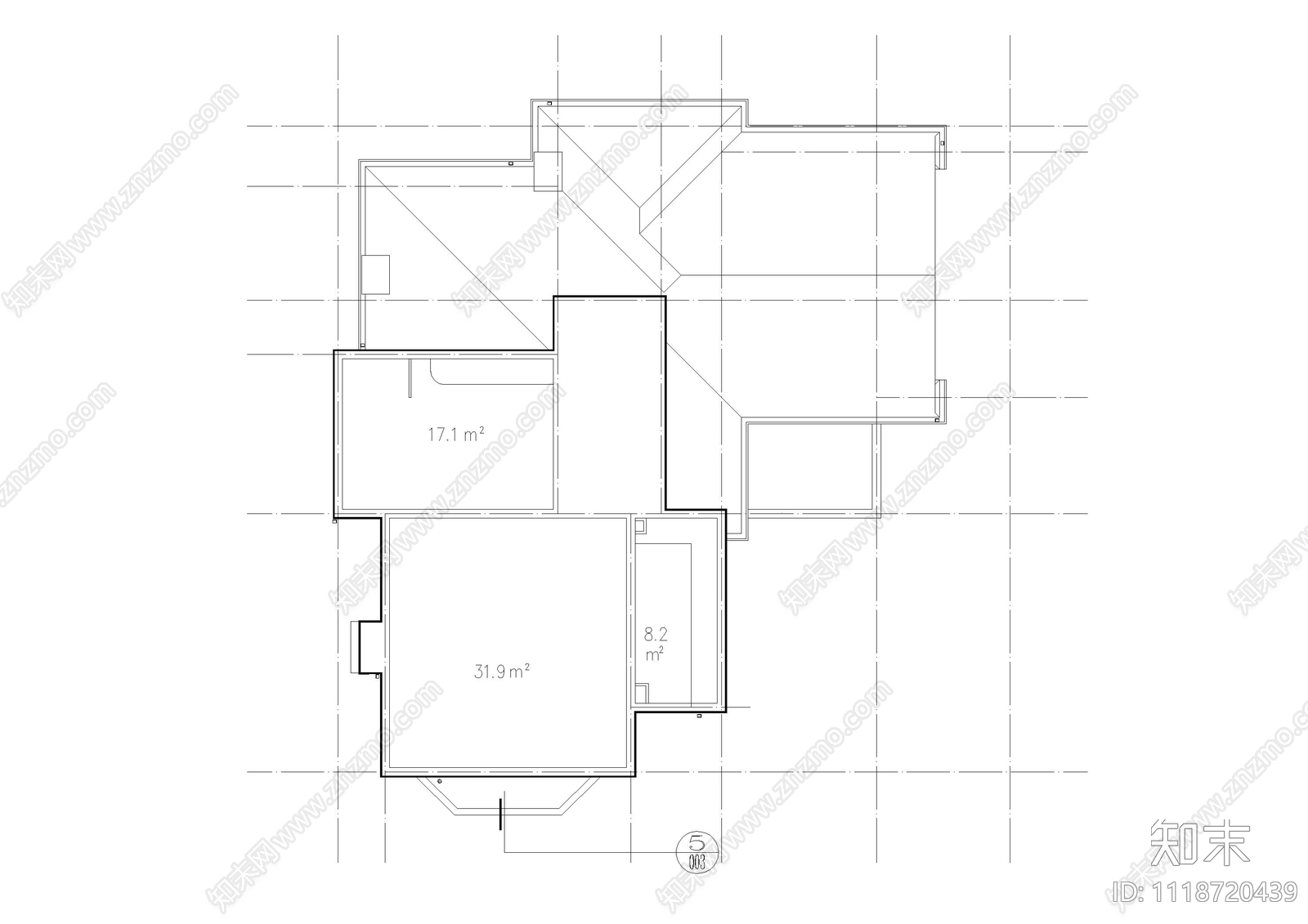 欧式简约别墅外观自建房施工图施工图下载【ID:1118720439】