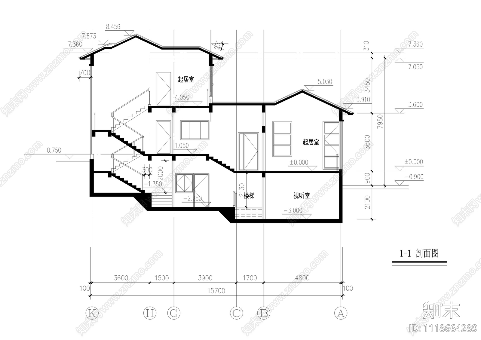 现代简约别墅外观施工图施工图下载【ID:1118664289】