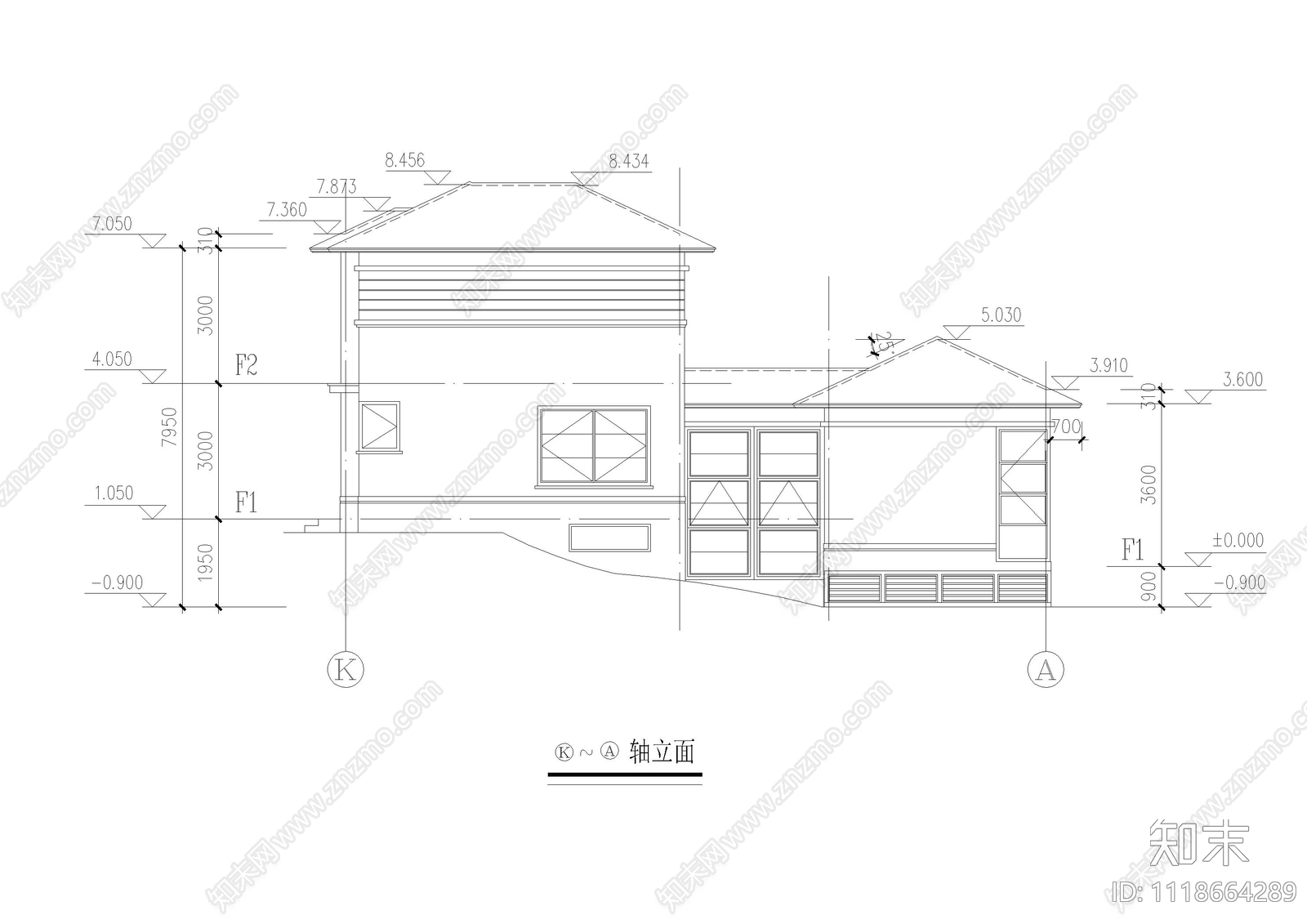 现代简约别墅外观施工图施工图下载【ID:1118664289】