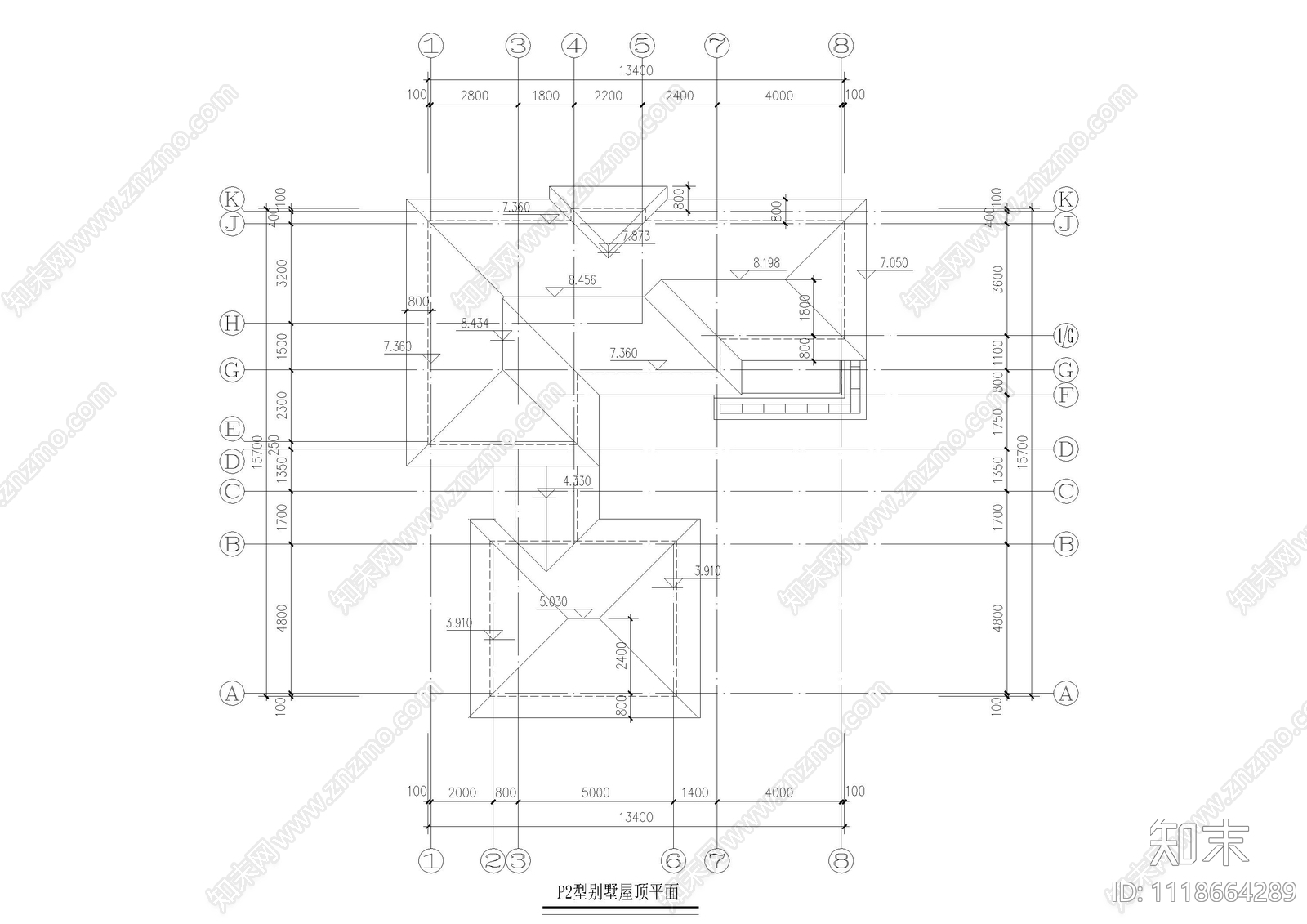 现代简约别墅外观施工图施工图下载【ID:1118664289】