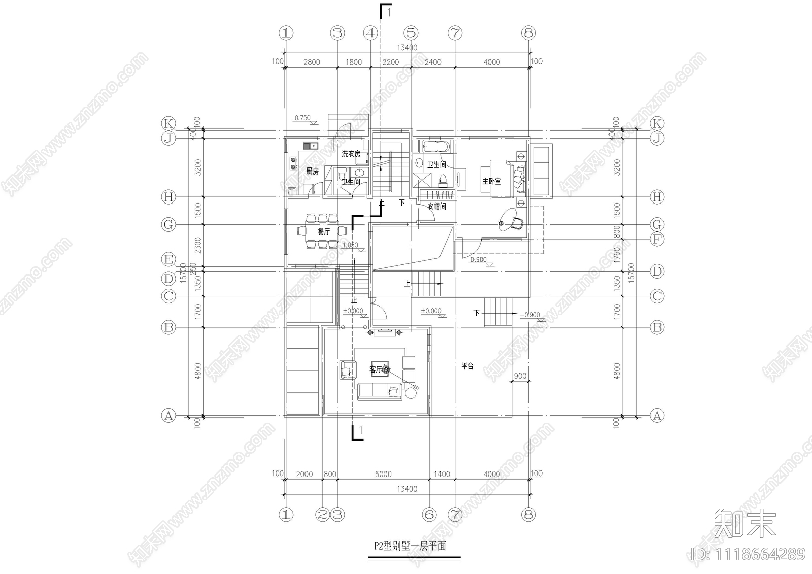 现代简约别墅外观施工图施工图下载【ID:1118664289】