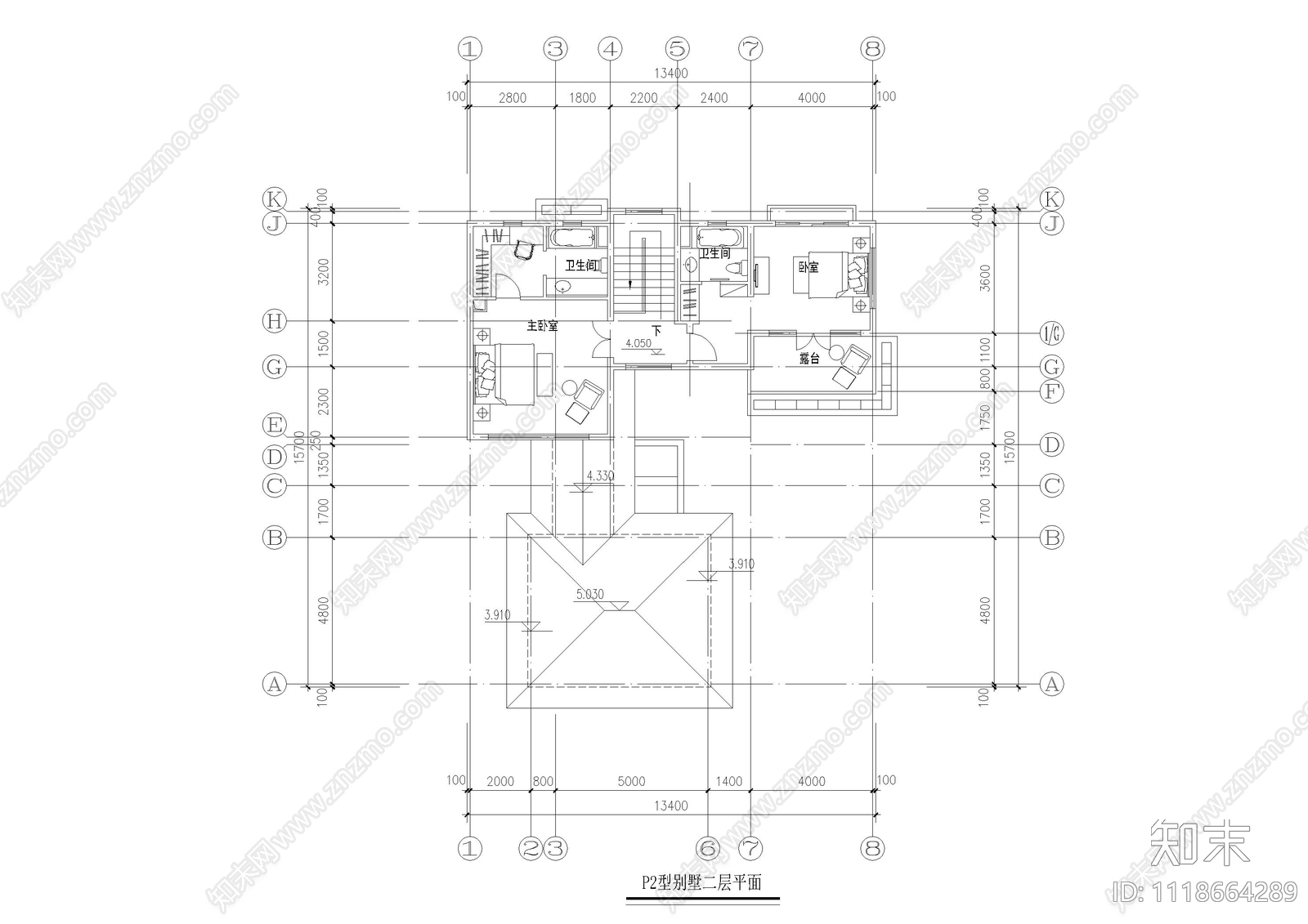 现代简约别墅外观施工图施工图下载【ID:1118664289】