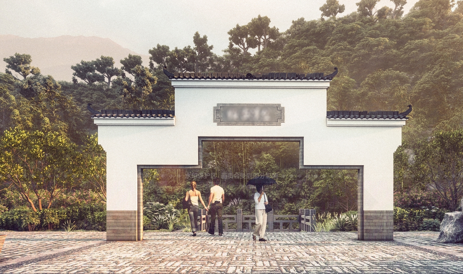 新中式古镇门头SU模型下载【ID:1118639919】