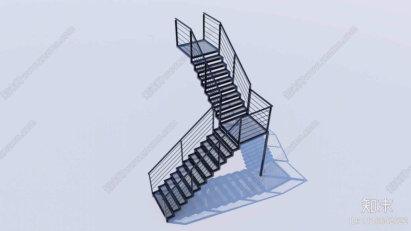 现代户外扶手楼梯SU模型下载【ID:1118642622】