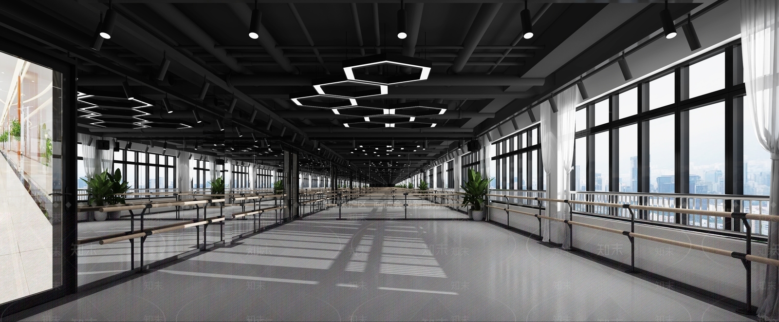工业风瑜伽室3D模型下载【ID:1118650653】