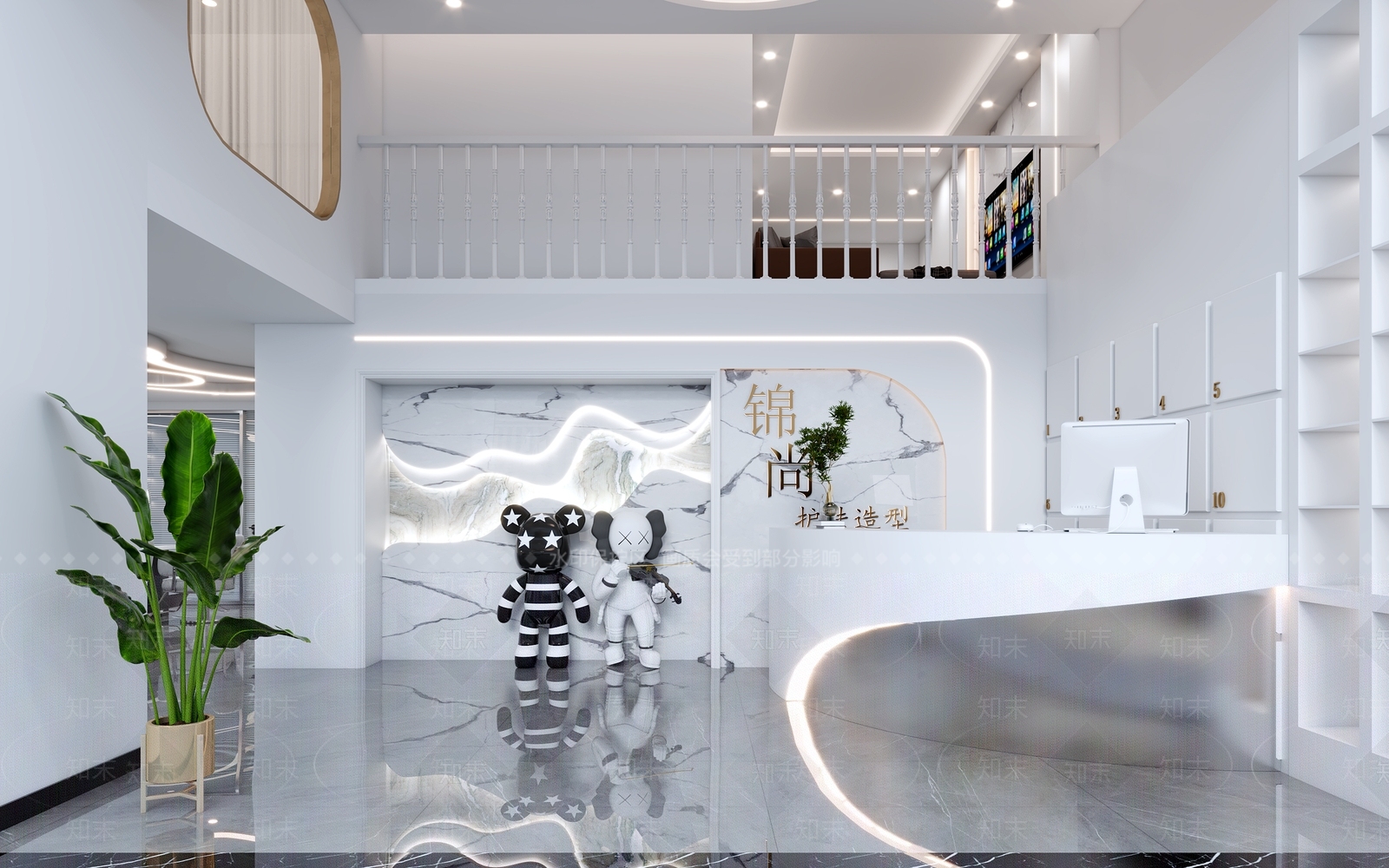 现代美容美发店3D模型下载【ID:1118651874】