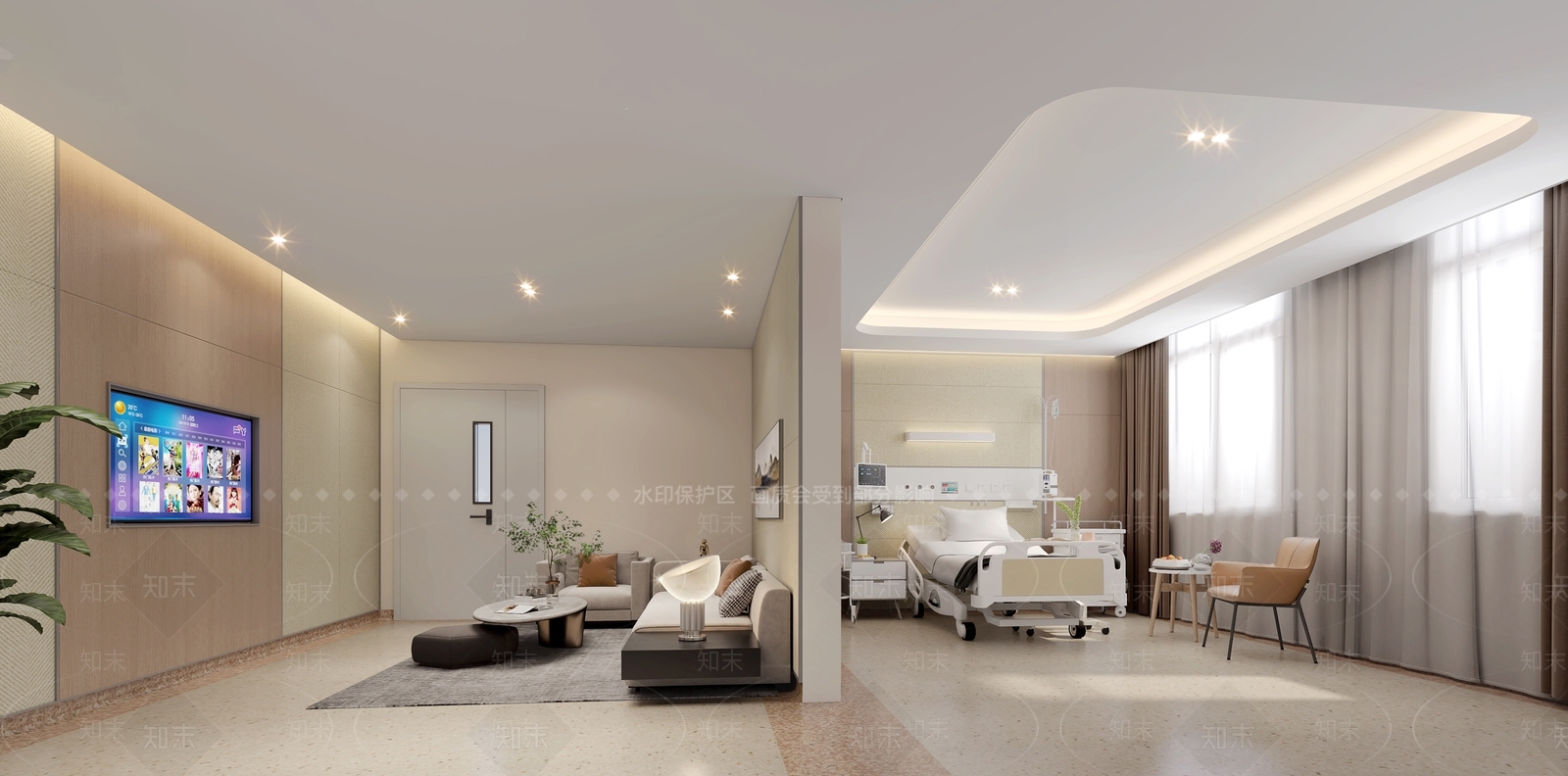 现代单人病房3D模型下载【ID:1118653974】