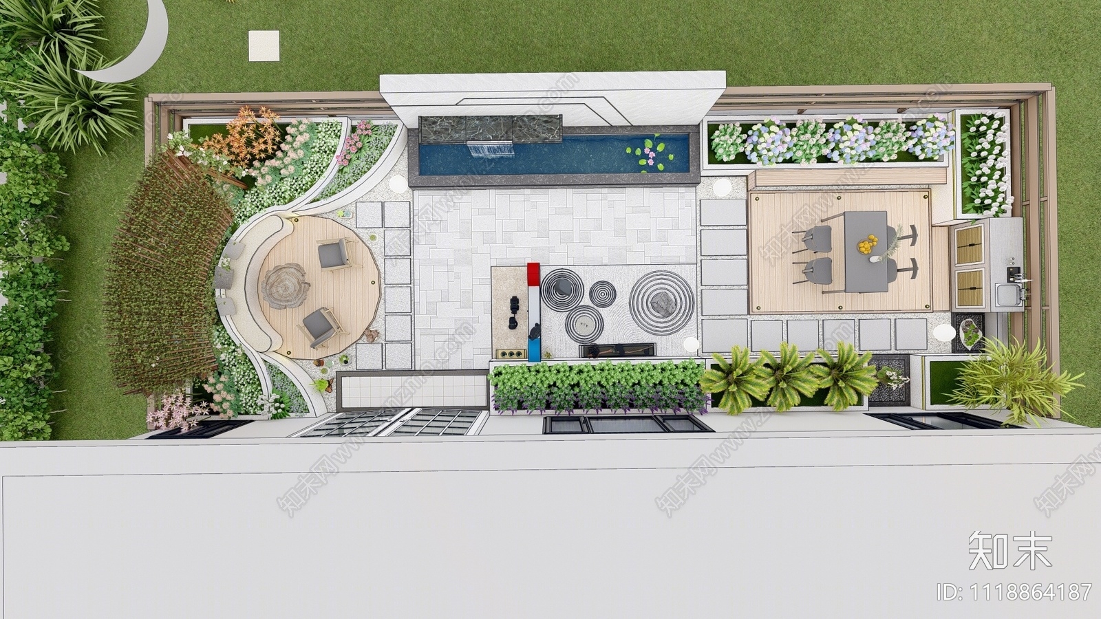 现代屋顶花园SU模型下载【ID:1118864187】