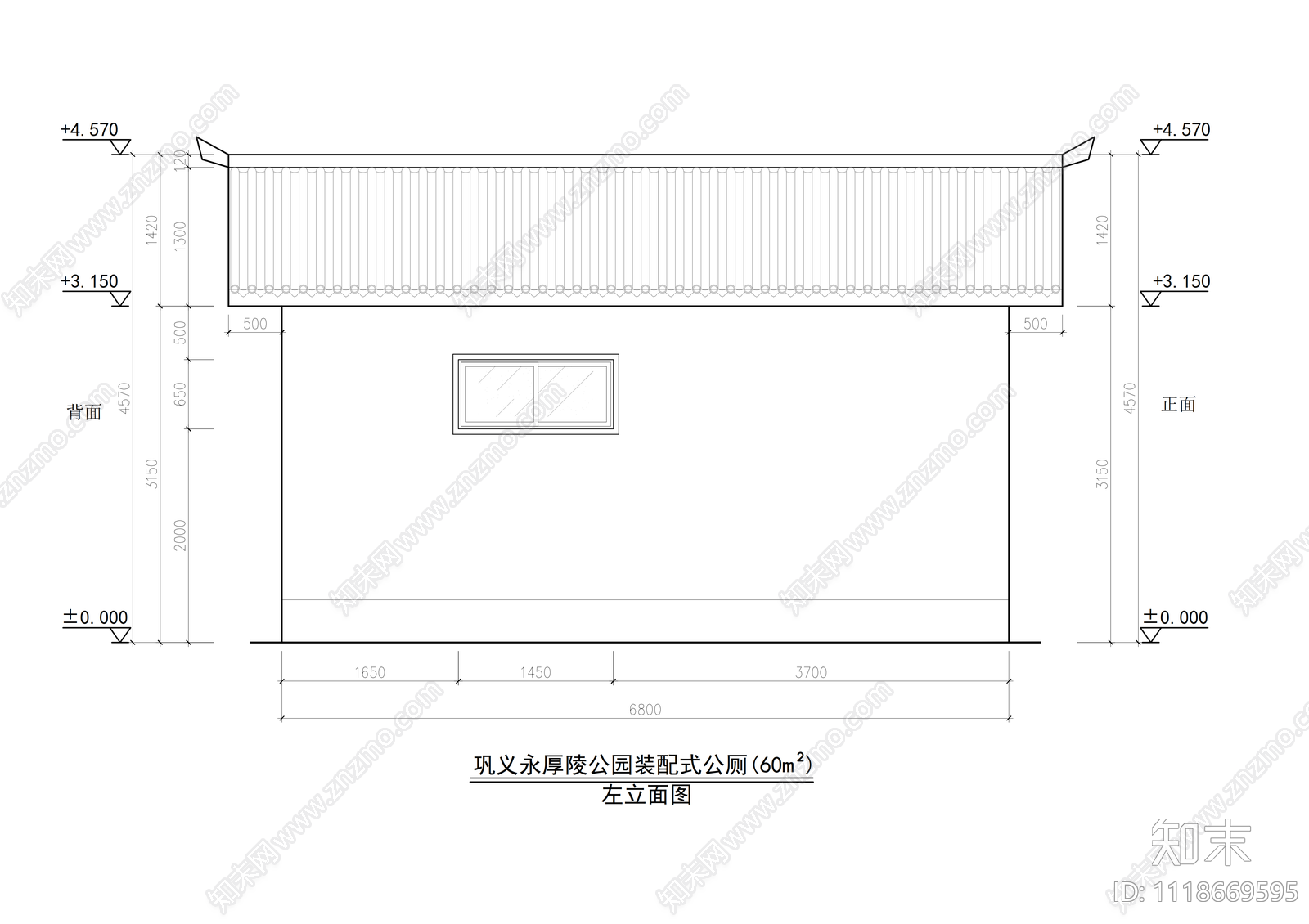 60平米公共卫生间施工图cad施工图下载【ID:1118669595】