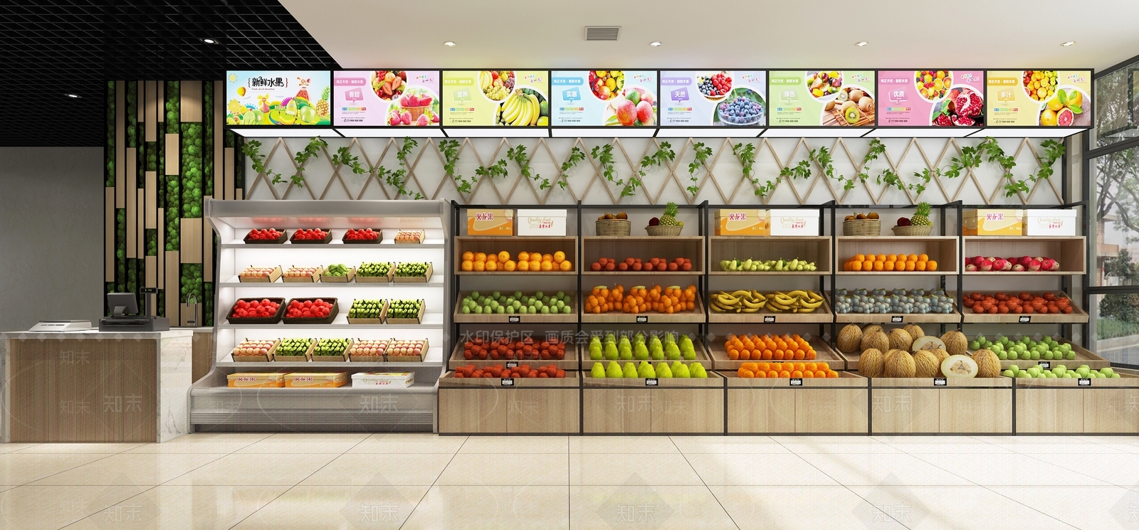 现代水果店3D模型下载【ID:1118671889】