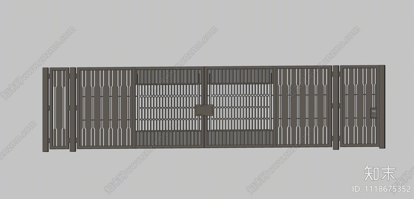 现代消防铁艺门SU模型下载【ID:1118675352】