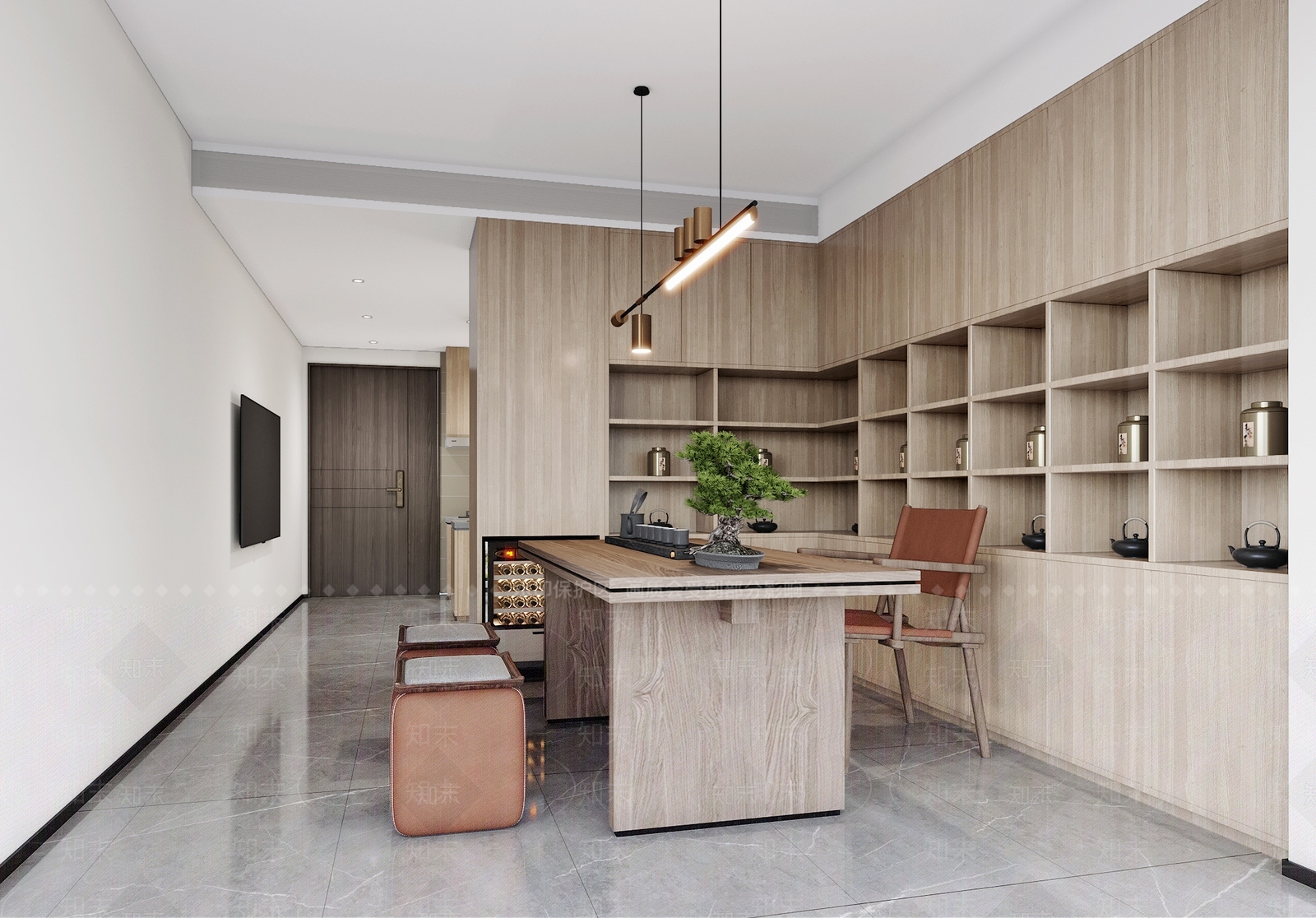 现代公寓共享茶室3D模型下载【ID:1118675407】