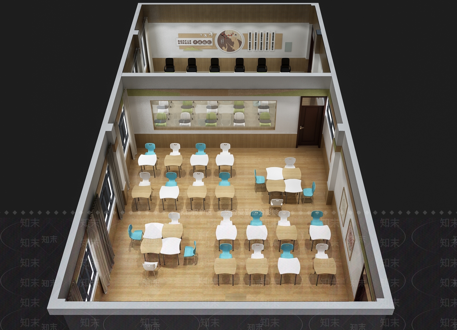 现代多媒体教室3D模型下载【ID:1118676894】