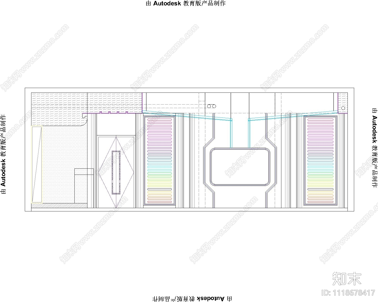 KTV影音室包间施工平面图立面图施工图下载【ID:1118678417】