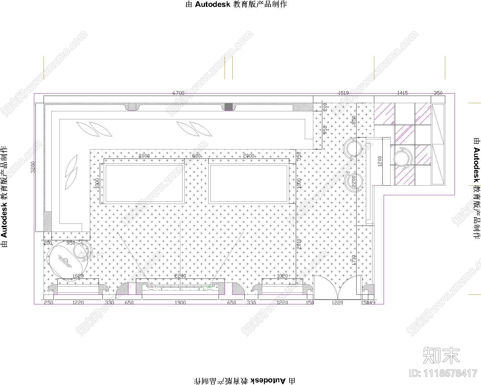 KTV影音室包间施工平面图立面图施工图下载【ID:1118678417】