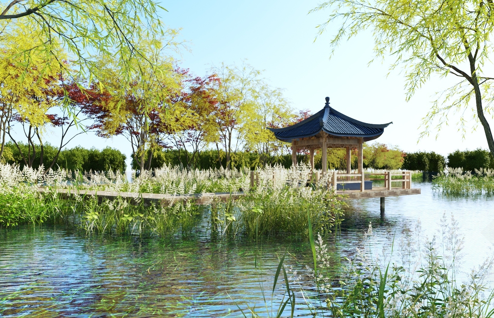 中式凉亭3D模型下载【ID:1118694521】