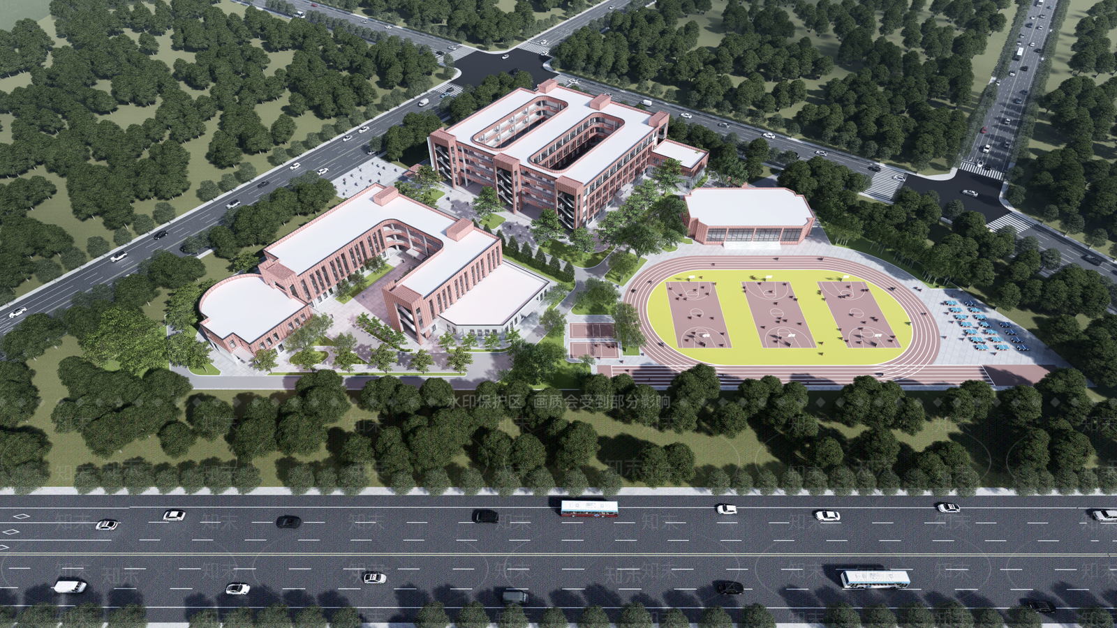 现代学校SU模型下载【ID:1118880634】