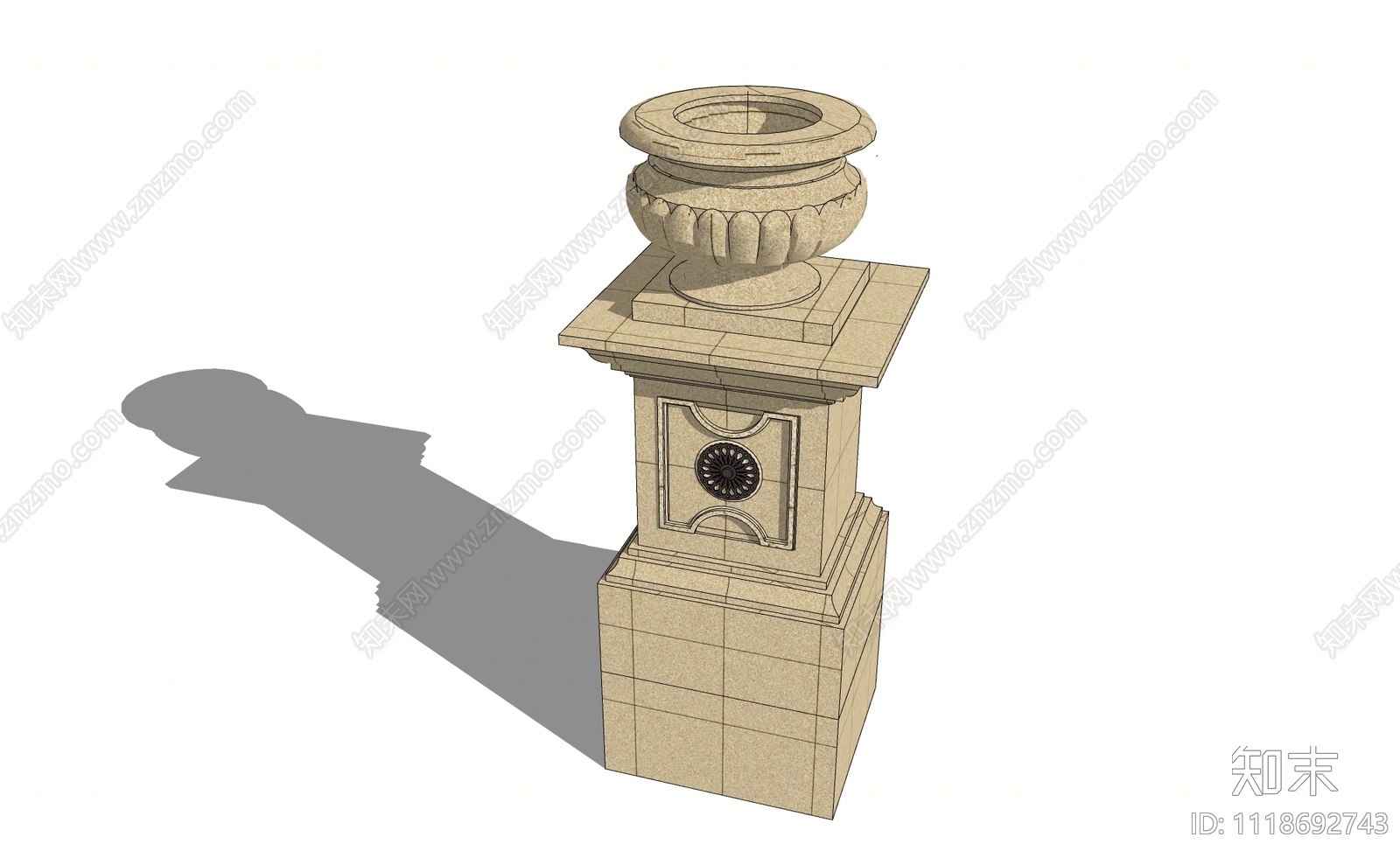 欧式花坛花钵SU模型下载【ID:1118692743】