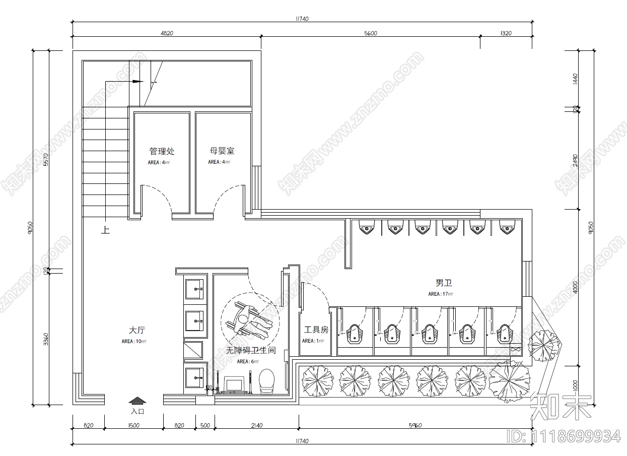 坑口路公厕建筑设计施工图施工图下载【ID:1118699934】