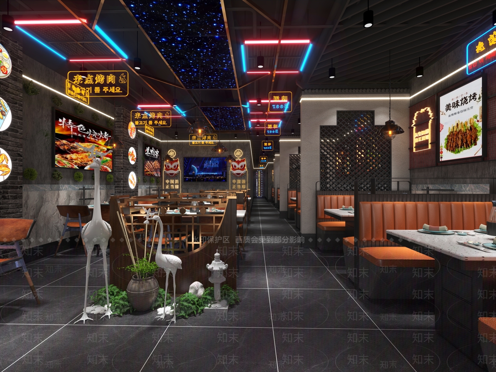 工业风烧烤店3D模型下载【ID:1118700858】