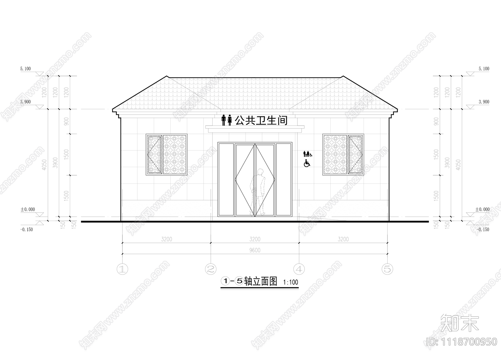 公共卫生间73m²施工图效果图cad施工图下载【ID:1118700950】