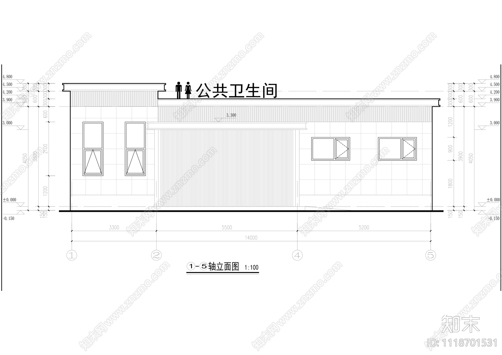 公共卫生间76m²平面布局图施工图效果图施工图下载【ID:1118701531】