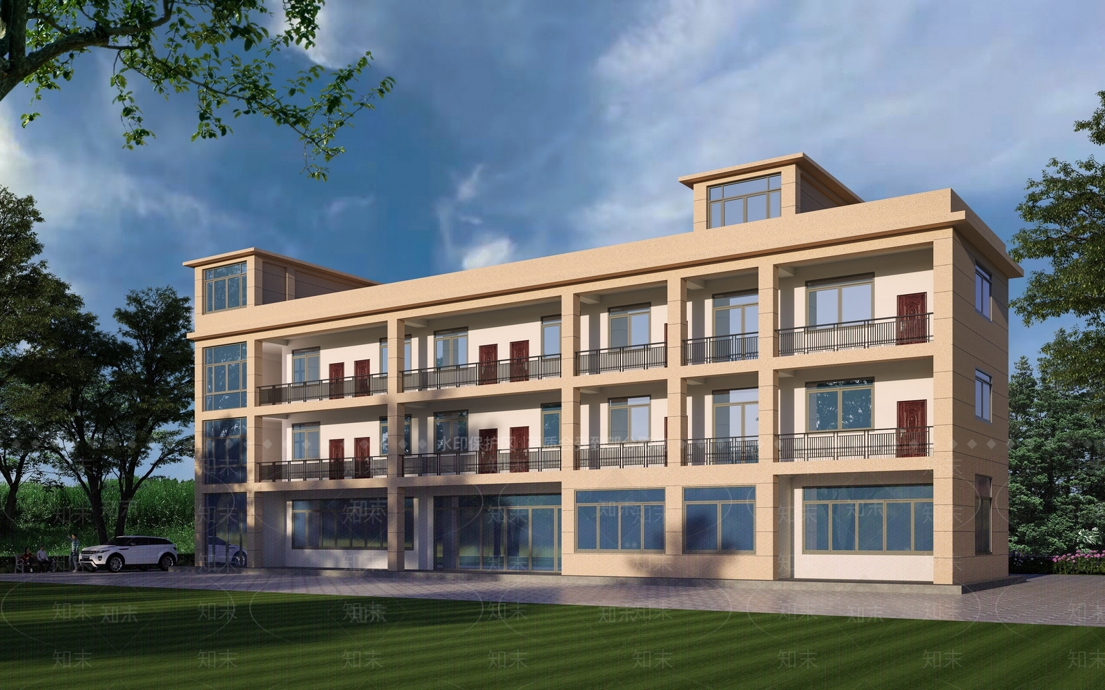 现代公寓楼3D模型下载【ID:1118701553】