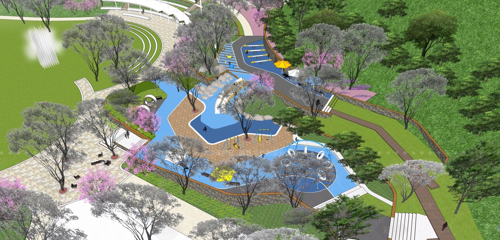 现代儿童游乐主题公园SU模型下载【ID:1118705658】