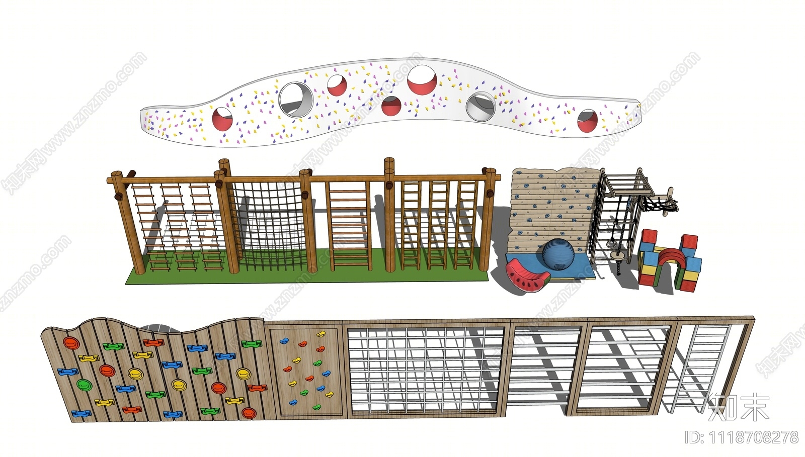 儿童攀爬架SU模型下载【ID:1118708278】