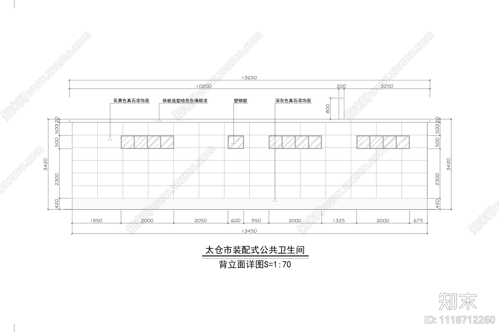 公共卫生间73m²平面布置图cad施工图下载【ID:1118712260】