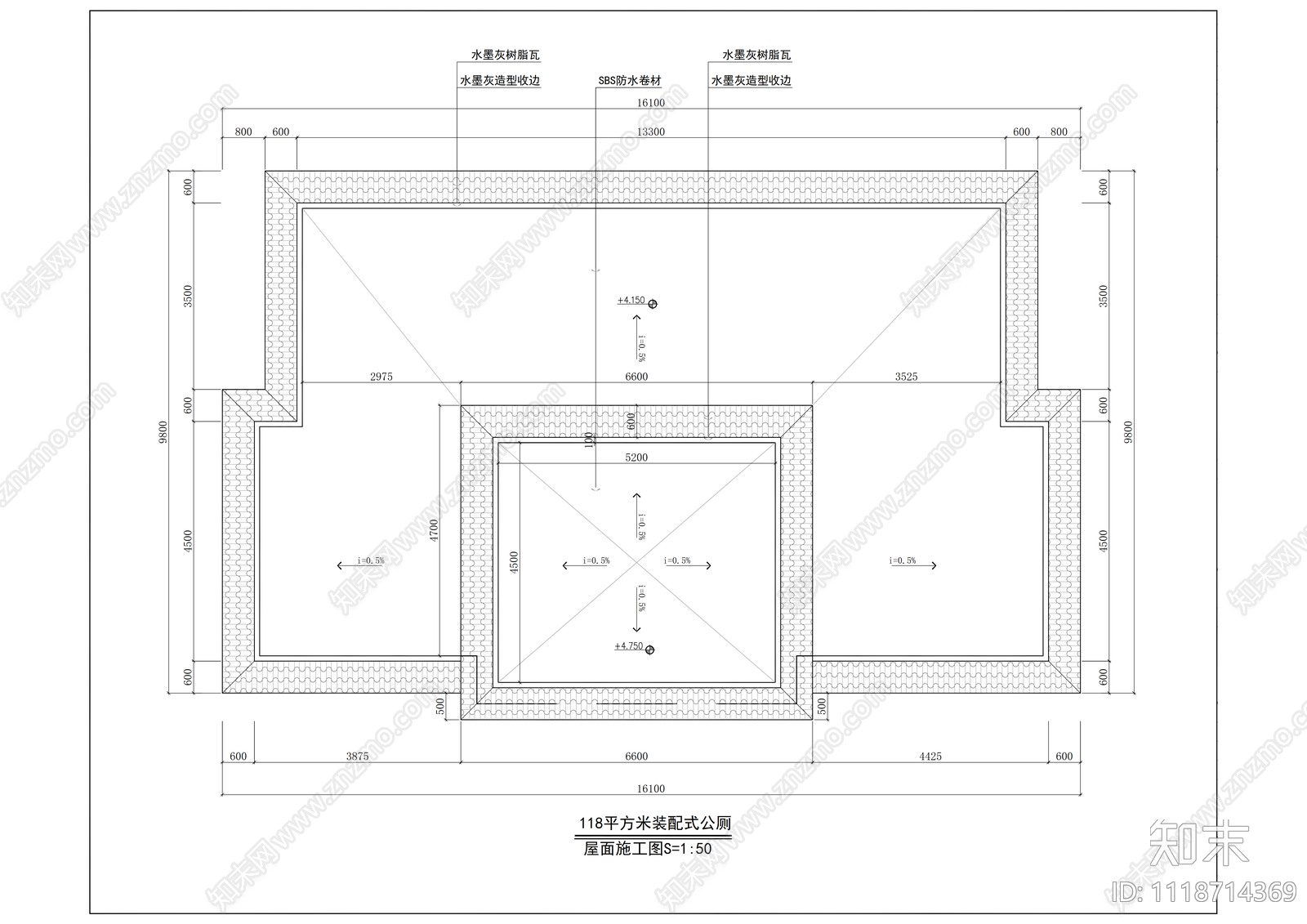 公共卫生间73m²平面图施工图cad施工图下载【ID:1118714369】