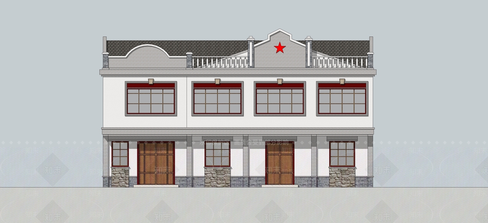 中式乡村民房SU模型下载【ID:1119132462】