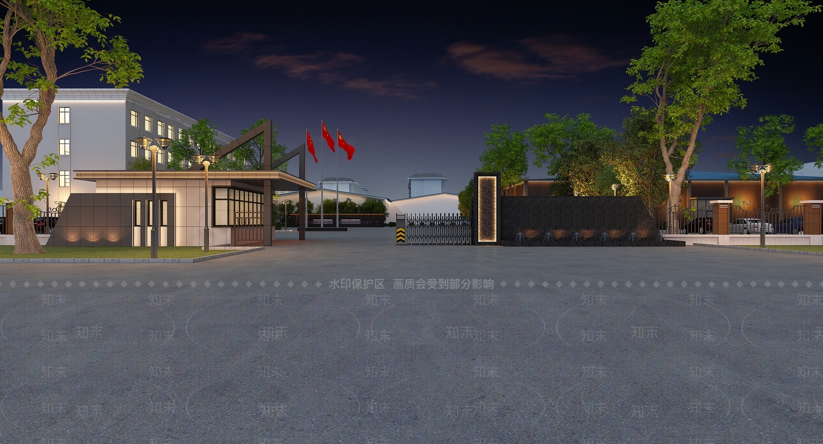 现代工厂入口大门3D模型下载【ID:1118725267】