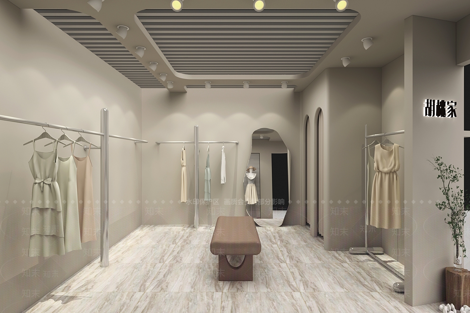现代服装箱包店SU模型下载【ID:1119738107】