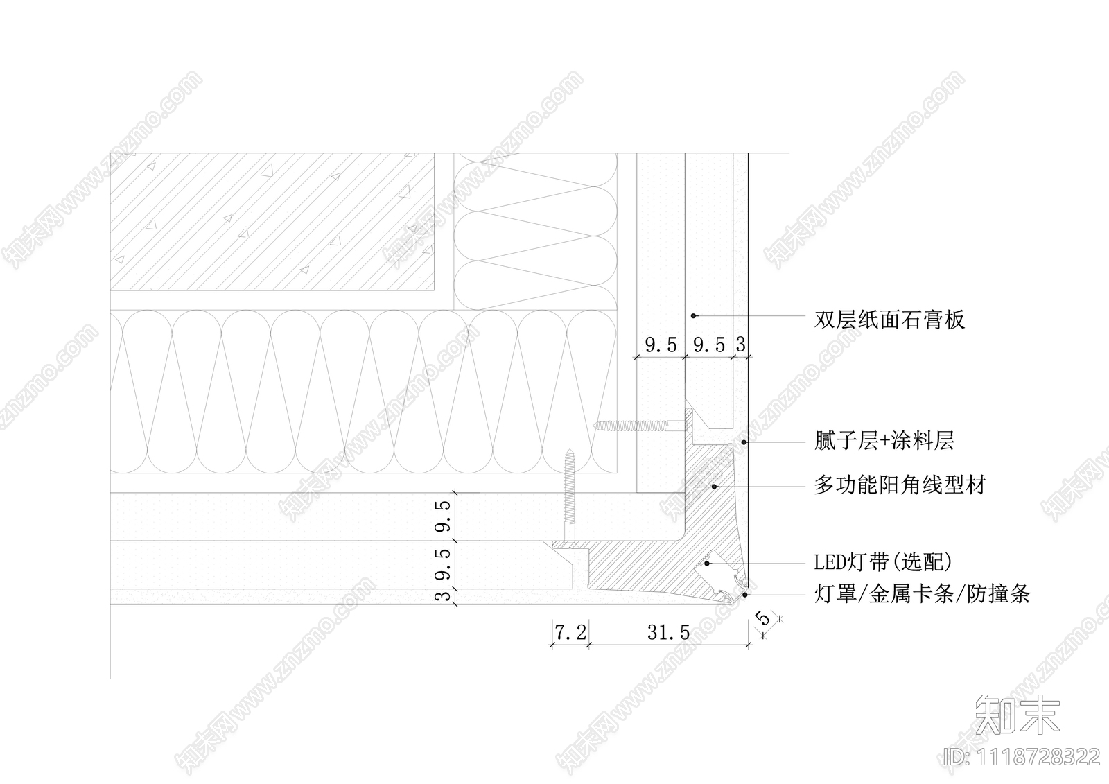 乳胶漆阳角一多功能带发光节点施工图施工图下载【ID:1118728322】